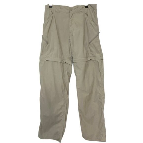 Columbia Tan Omni Shade Nylon Convertible Zip Off Pants Hiking Outdoors Small - Picture 1 of 12